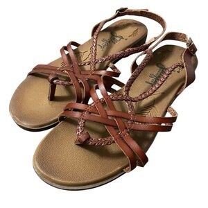 Jellypop Brown Tan Gladiator Strappy Beach Vacation Summer Sandals Size 7